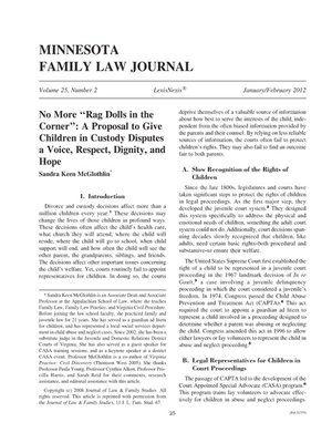 cover image of Minnesota Family Law Journal